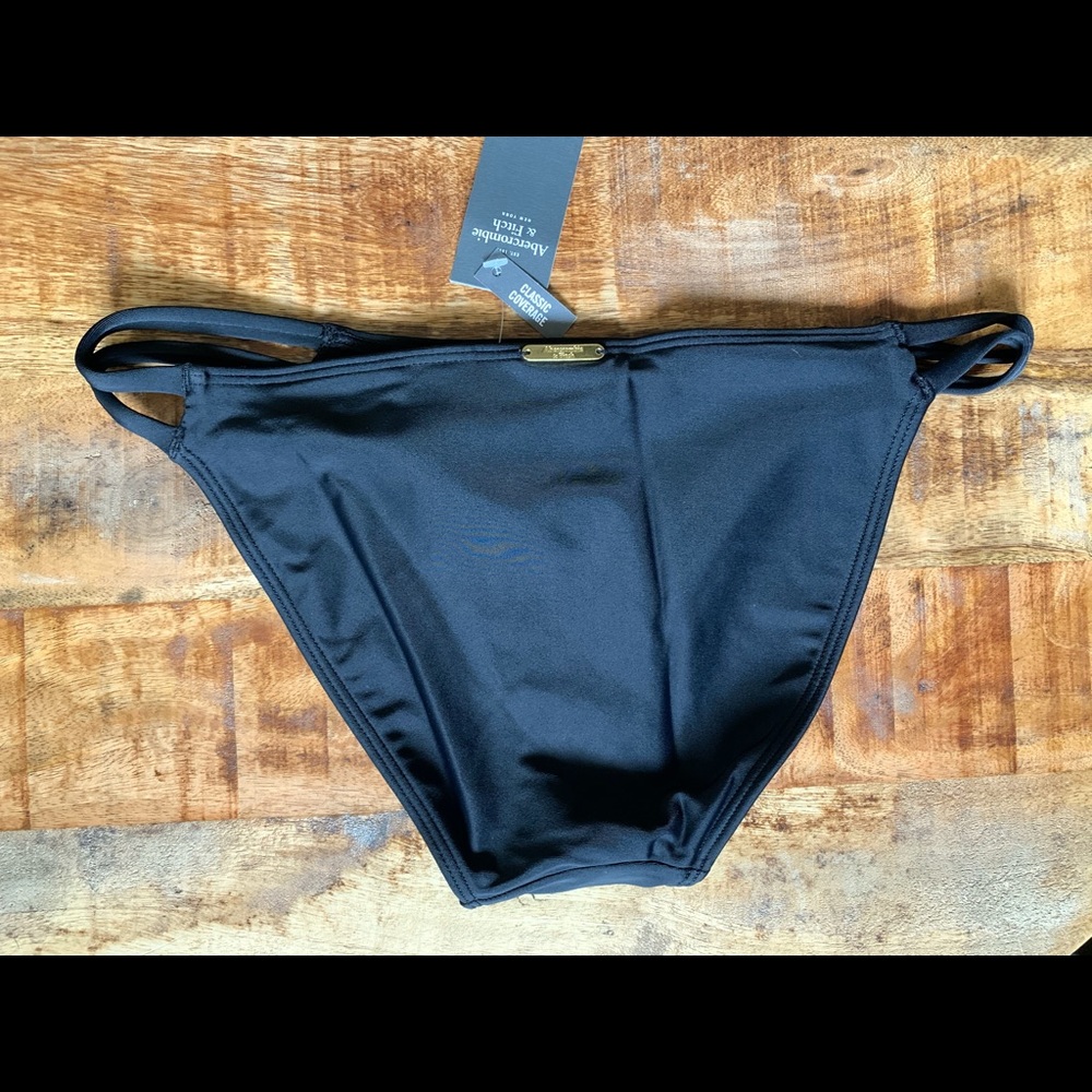 NWT ABERCROMBIE Black Strappy Swim Bottoms